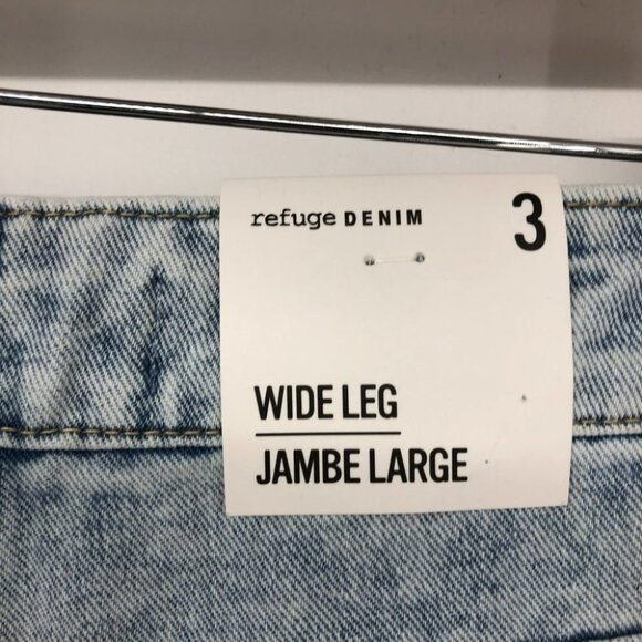 Refuge Denim wide leg high rise distressed  light wash Jeans NWT size 3 - Picture 8 of 16